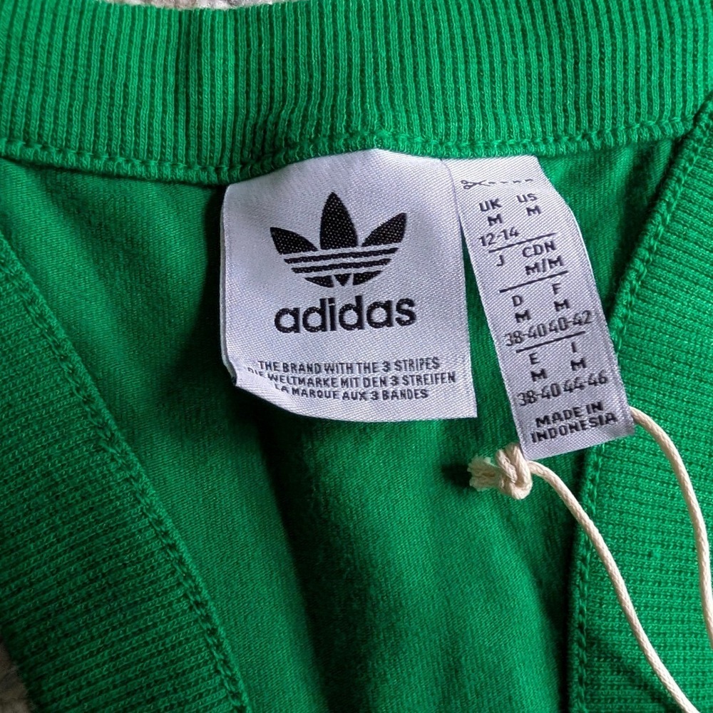 Adidas Originals Long Tank Dress Green White 3-Stripe Racerback Midi Size M - Picture 5 of 8